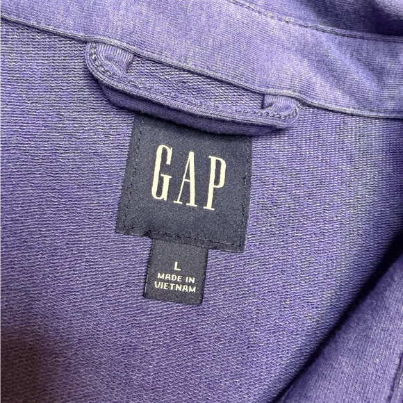 💙 GAP Heavy Knit Overshirt Shacket Jacket Blue Size Large 💙 - Picture 5 of 5